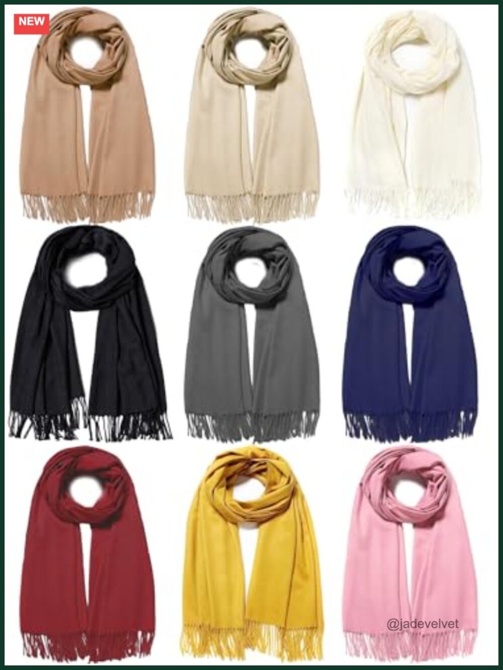 9-Piece Cashmere-Blend Pashmina Wrap and Scarf Set for Women, Large Winter
